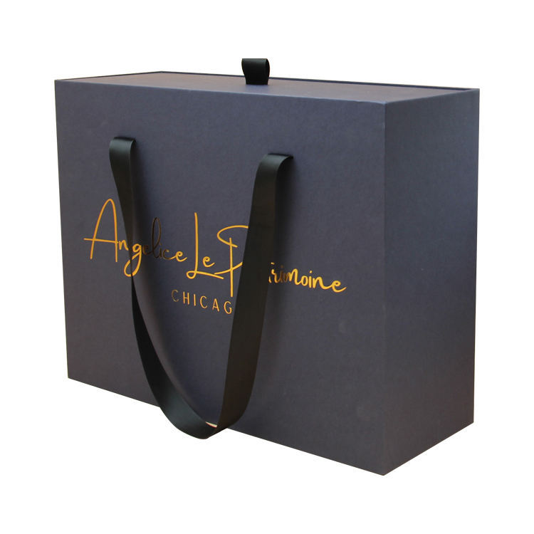 Wholesale Custom Logo Color Gift Box Rigid Paper Sliding Drawer Box With Handle