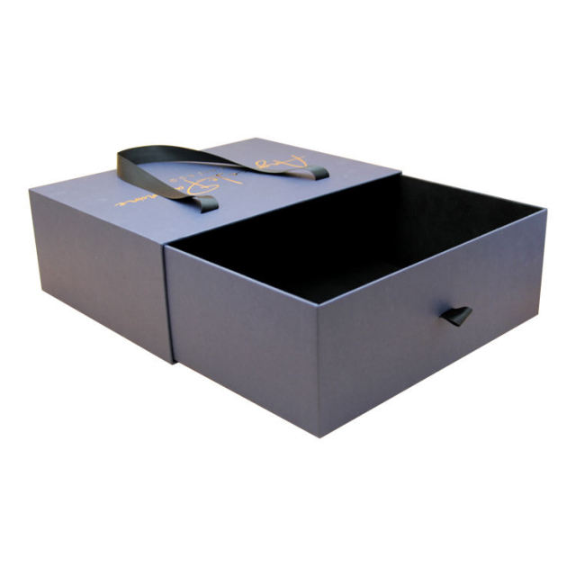 Wholesale Custom Logo Color Gift Box Rigid Paper Sliding Drawer Box With Handle