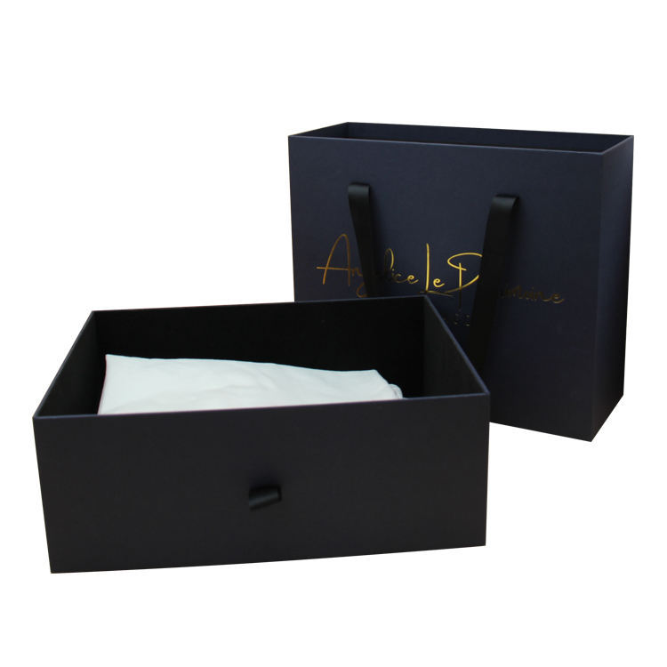 Wholesale Custom Logo Color Gift Box Rigid Paper Sliding Drawer Box With Handle