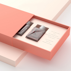 Paper Perfume Bottle Packaging Gift Riged Drawer Box Perfume Custom Logo Pink Perfume Cardboard
