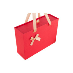 Custom Size Cardboard Paper Hard Rigid Box Packaging Luxury Drawer Box With Ribbon Handle