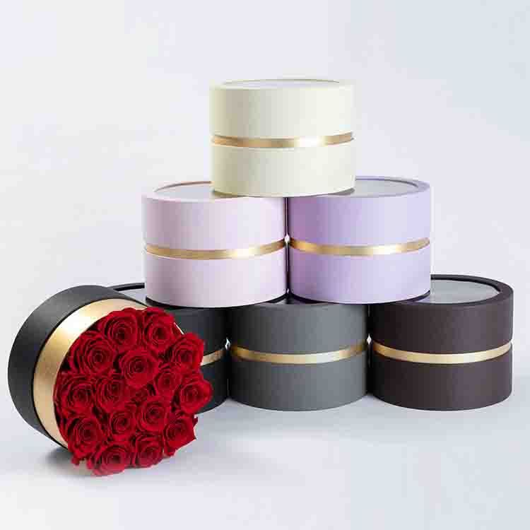 Customizable Design Round Tube Gift Packaging Box Flower Round Tube Packaging Box With Ribbon