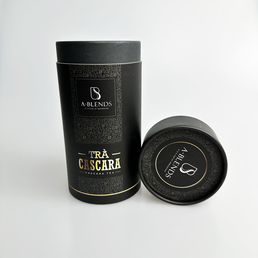 Customizable Design Round Tube Box Luxury Tea Round Tube Gift Packaging Box With Gold Foil