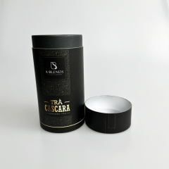 Customizable Design Round Tube Box Luxury Tea Round Tube Gift Packaging Box With Gold Foil