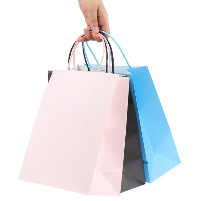 Colorful Cardboard Paper Bag Custom Printed Logo Gift Bag Shopping Luxury Clothing Paper Bag