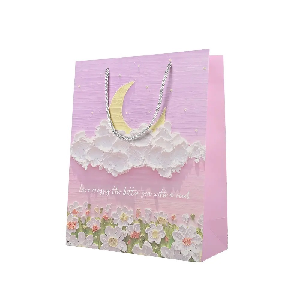 Custom Printed Logo Luxury Paper Bag Clothing Shopping Gift Bag Boutique Recyclable Painting Paper Bag