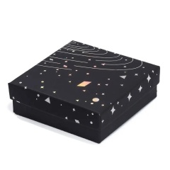 Eco Friendly Custom Size Gift Boxes Black Package Box Luxurious Jewelry Clothes Lip And Base Box