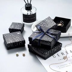Eco Friendly Custom Size Gift Boxes Black Package Box Luxurious Jewelry Clothes Lip And Base Box