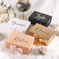 Custom Printing Luxury Rigid Gift Box Wholesale Folding Box With Ribbon Bow