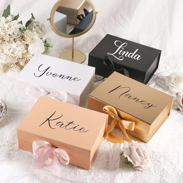 Custom Printing Luxury Rigid Gift Box Wholesale Folding Box With Ribbon Bow