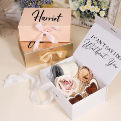 Custom Printing Luxury Rigid Gift Box Wholesale Folding Box With Ribbon Bow