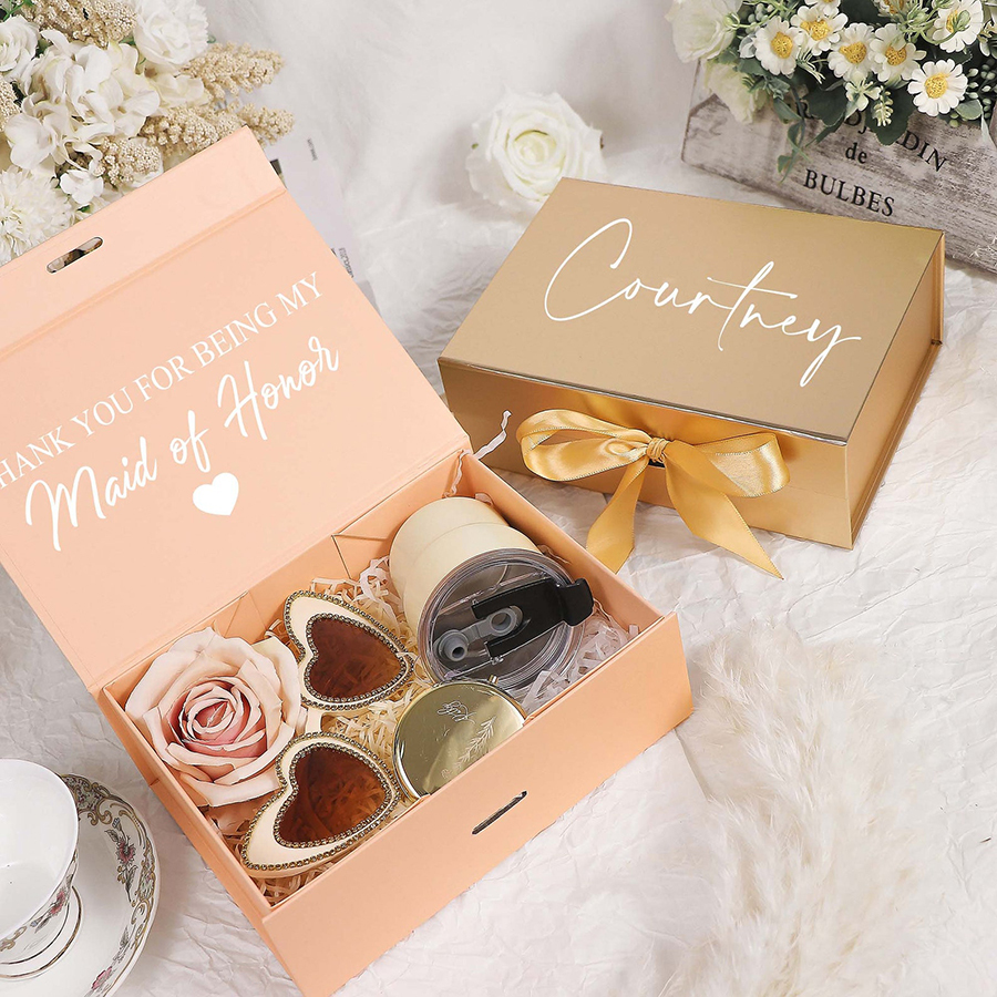 Custom Printing Luxury Rigid Gift Box Wholesale Folding Box With Ribbon Bow