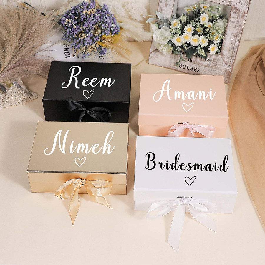 Custom Printing Luxury Rigid Gift Box Wholesale Folding Box With Ribbon Bow