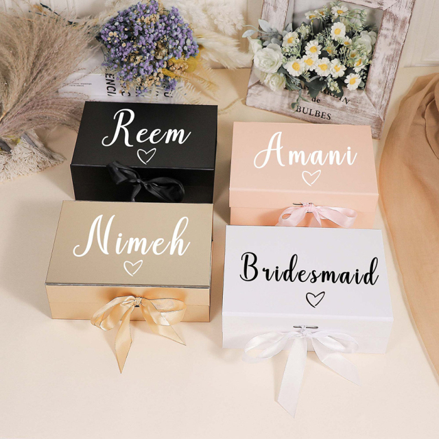 Custom Printing Luxury Rigid Gift Box Wholesale Folding Box With Ribbon Bow