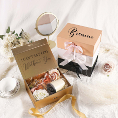 Custom Printing Luxury Rigid Gift Box Wholesale Folding Box With Ribbon Bow