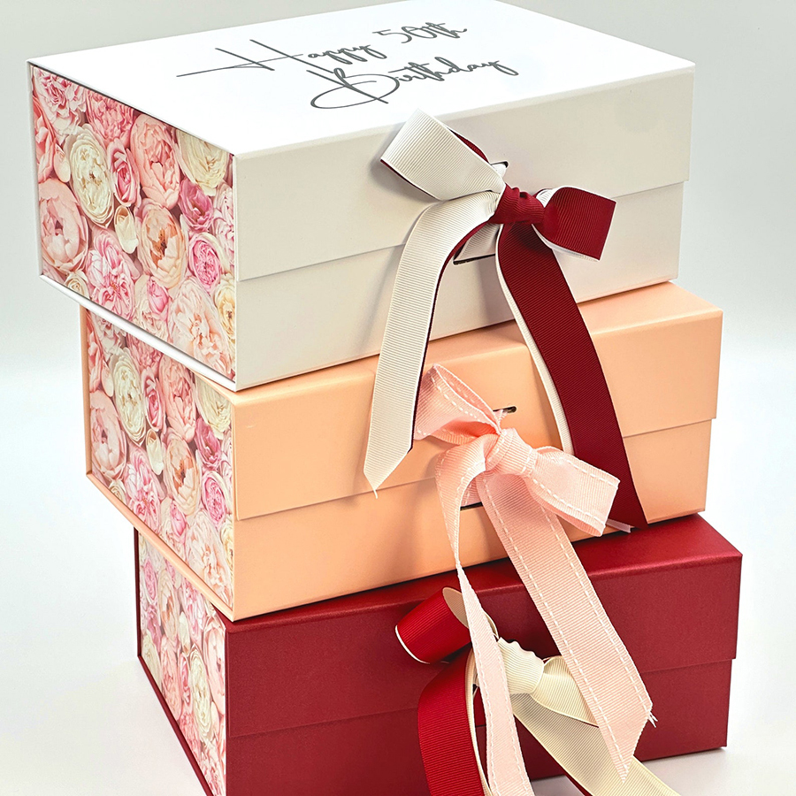 Custom Printing Luxury Rigid Colorful Gift Box Wholesale Folding Box With Ribbon