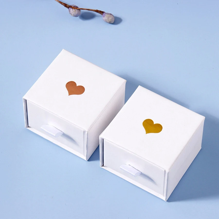 Custom Love Print Color Packaging Box Valentine's Day Gift Box Lovers Ring Jewelry Drawer Box