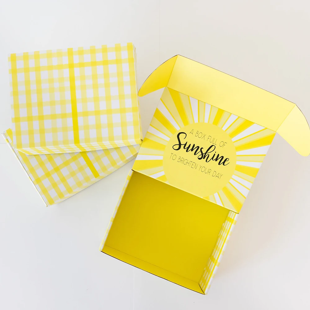 Wholesale Logo Packaging Box Yellow Corrugated Shipping Box Sunscreen ...