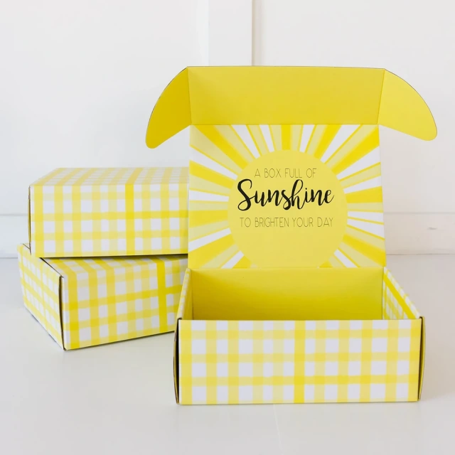 Wholesale Logo Packaging Box Yellow Corrugated Shipping Box Sunscreen Corrugated Box