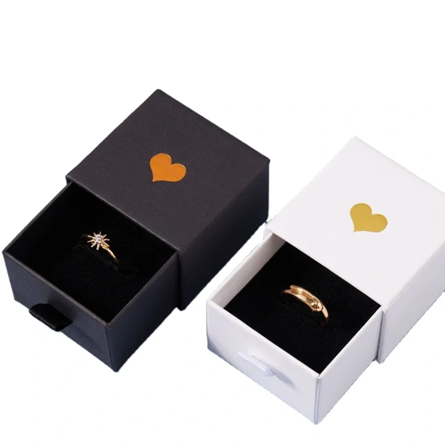 Custom Love Print Color Packaging Box Valentine's Day Gift Box Lovers Ring Jewelry Drawer Box