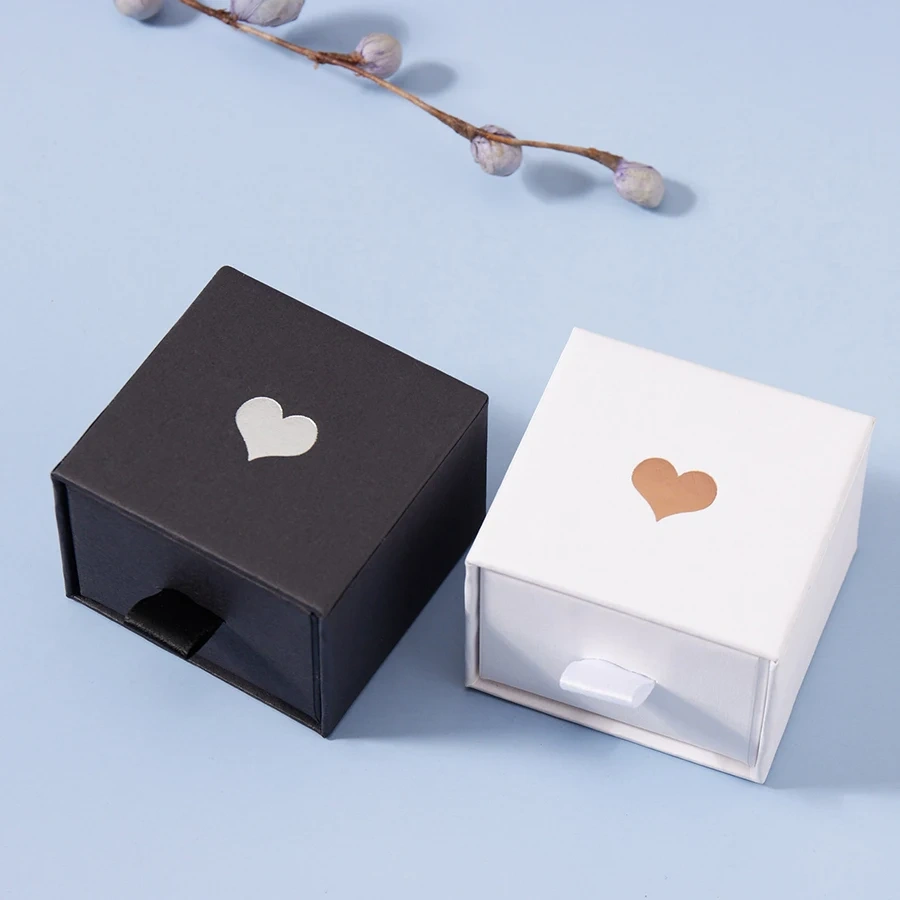 Custom Love Print Color Packaging Box Valentine's Day Gift Box Lovers Ring Jewelry Drawer Box