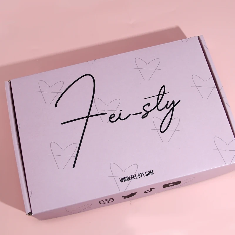 Custom Luxury Double-Sided CMYK Printed Corrugated Paper Box Matt Laminated for Makeup Recycled Materials