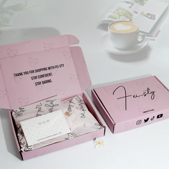Custom Luxury Double-Sided CMYK Printed Corrugated Paper Box Matt Laminated for Makeup Recycled Materials