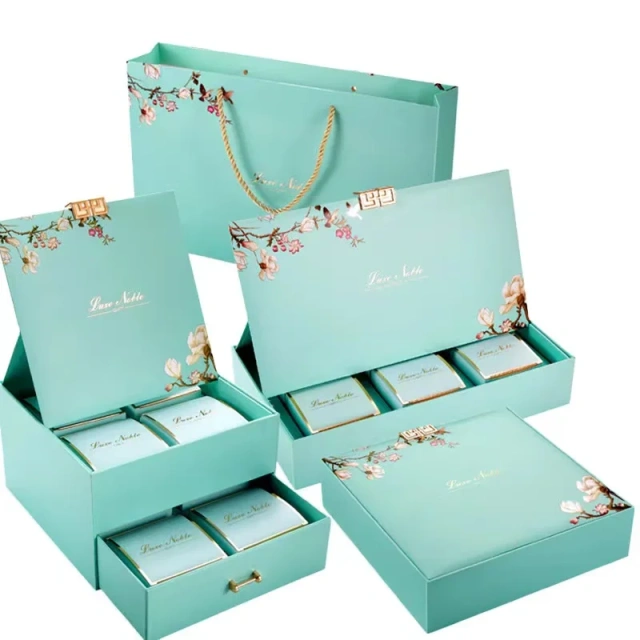 Drawer-type double-layer gift box packaging convex oil printing clamshell packaging Box Can Be handbags