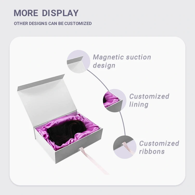 OEM Factory New Promotion Recyclable Fashion Unique Design wig boxes custom logo packaging custom hair packaging