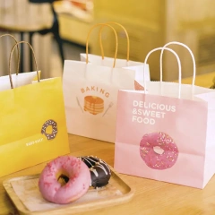 Kraft Paper Candy Cookie Bread Nuts Dessert Biscuits Snack Baking Pouch Flat Bottom biodegradable Takeout packaging paper Bags