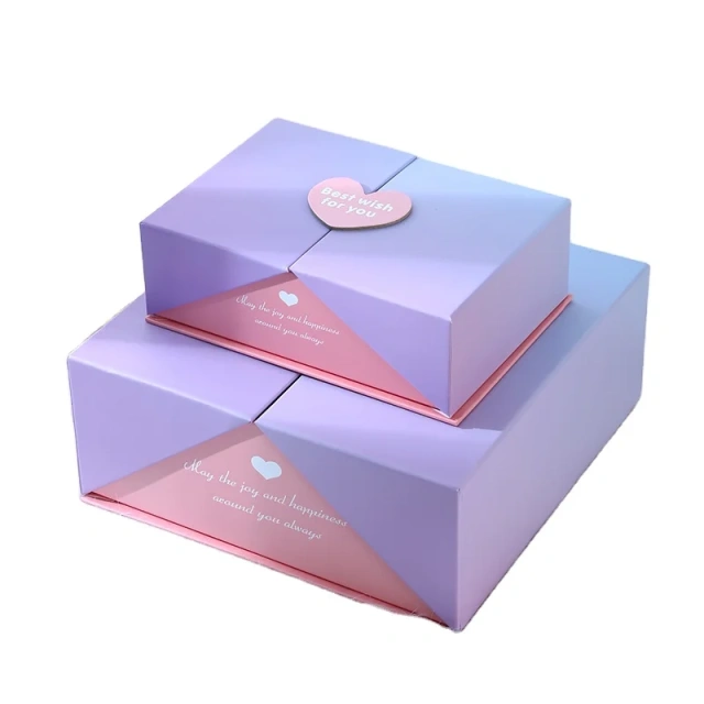 Custom Double Door Packaging Paper Boxes Printing Valentine Jewellery Box Luxury Magnetic Gift Set Box