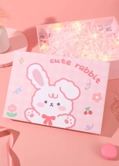 Luxury customized eco friendly cute rabbit cardboard cosmetic clothing jewelry folding gift packaging for children