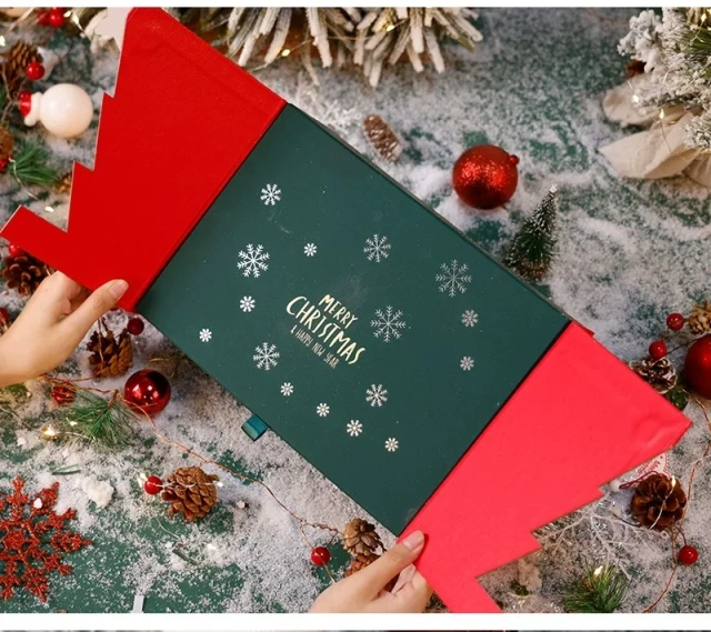 Wholesale Customized Festivals Thanksgiving Christmas Flip over gift Box Custom Printed Carton Mailer Box