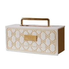 Luxury customized cardboard birthday flower perfume cosmetic jewelry gift packaging box with handle wedding favors