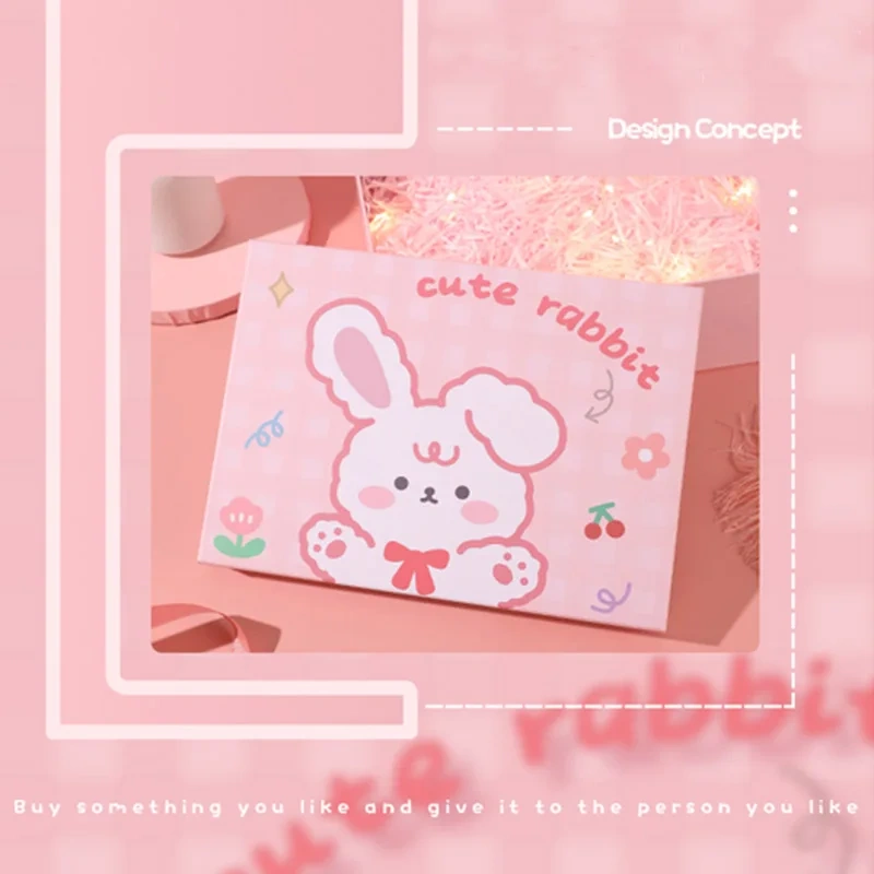 Luxury customized eco friendly cute rabbit cardboard cosmetic clothing jewelry folding gift packaging for children