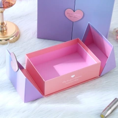 Custom Double Door Packaging Paper Boxes Printing Valentine Jewellery Box Luxury Magnetic Gift Set Box