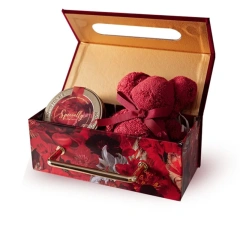 Luxury customized cardboard birthday flower perfume cosmetic jewelry gift packaging box with handle wedding favors