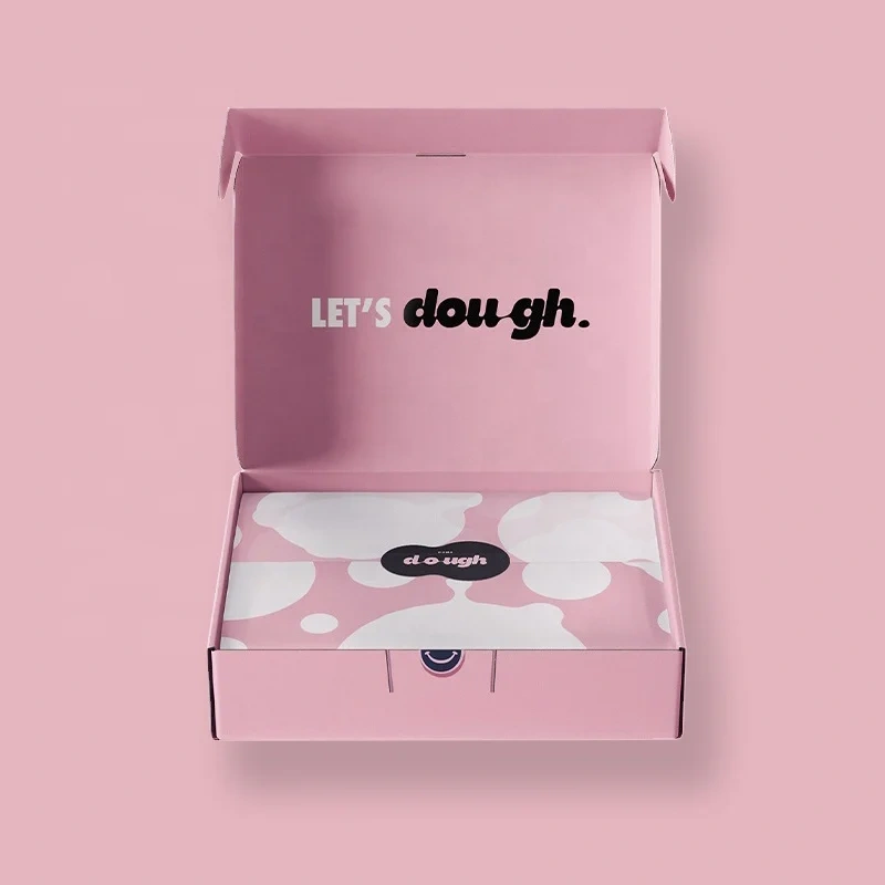 Wholesale Custom Printed Biodegradable Food Grade Paper Delivery Box Pink  Mochi Donut Packaging Cookie Boxes With Bags