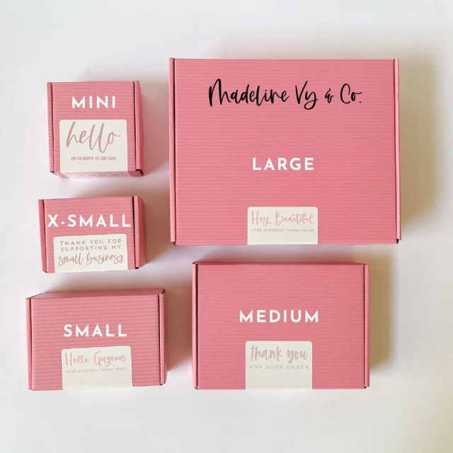 Custom logo pink color cosmetic corrugated packaging mailer box shipping box paper box