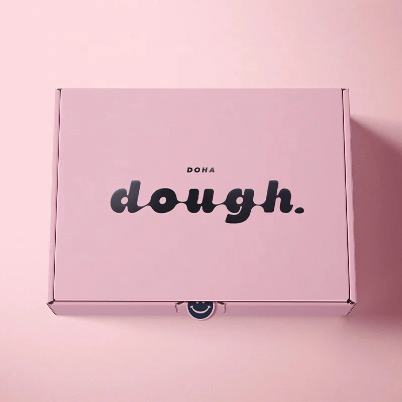 Wholesale Custom Printed Biodegradable Food Grade Paper Delivery Box Pink  Mochi Donut Packaging Cookie Boxes With Bags