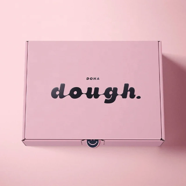 Wholesale Custom Printed Biodegradable Food Grade Paper Delivery Box Pink  Mochi Donut Packaging Cookie Boxes With Bags