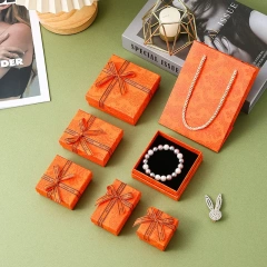 ECO Paper Necklace Bracelet Gift Christmas Jewelry Packaging Boxes Custom Logo Box for Jewellery Luxury with Ribbon Bow
