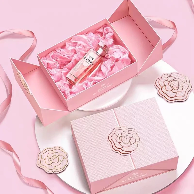 Luxury Design Double Opening Gift Box Perfume Cosmetic Set Packaging with Magnetic Closure Custom Logo Mystery Packaging Box