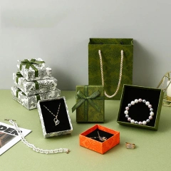 ECO Paper Necklace Bracelet Gift Christmas Jewelry Packaging Boxes Custom Logo Box for Jewellery Luxury with Ribbon Bow