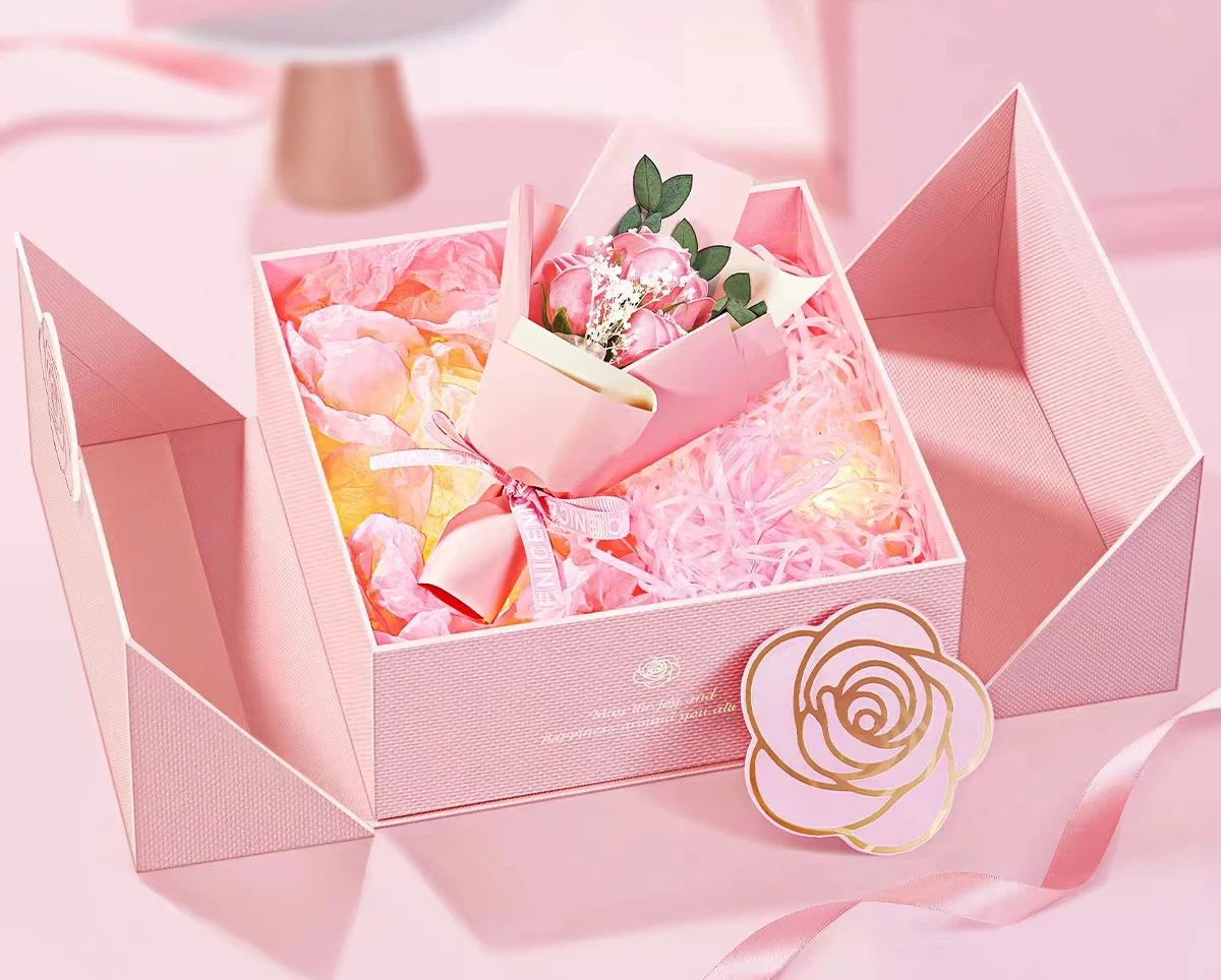 Luxury Design Double Opening Gift Box Perfume Cosmetic Set Packaging with Magnetic Closure Custom Logo Mystery Packaging Box
