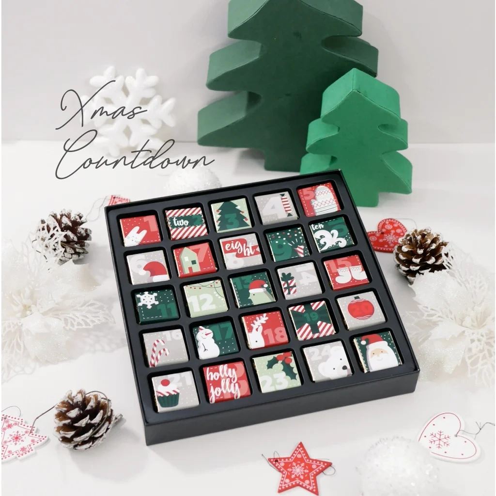Wholesale Custom Logo Empty Advent Calendar Box Packaging Christmas Gift Advent Calendar Box