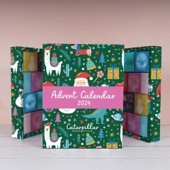 Customized 24 Days Advent Calendar Box Handmade Rigid Boxes Art Paper Rectangle Christmas Gift Box