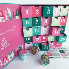 Custom Printing Christmas 25 Days Advent Calendar Gift Box Packaging Paper Magnet Gift Box