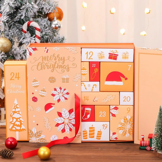 Custom Advent Calendar Empty Luxury Cardboard Paper Gift Packaging Countdown Christmas 24 Days Advent Calendar Box