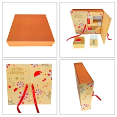Custom Advent Calendar Empty Luxury Cardboard Paper Gift Packaging Countdown Christmas 24 Days Advent Calendar Box